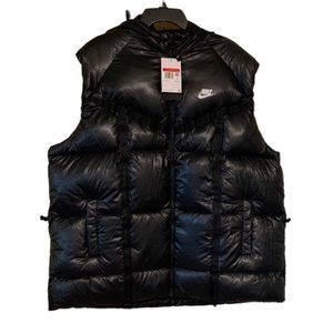 NWT Nike Sportswear Therma-Fit City Hooded Gilet Down Vest Black Womens Size L